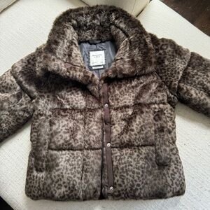 Abercrombie leopard faux fur leopard jacket